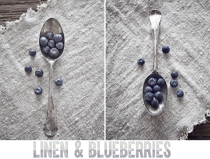 Linen and blueberries