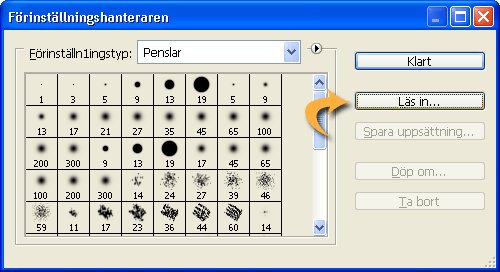 Läs in Penslar i Photoshop