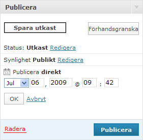 Publiceringstid i WordPress