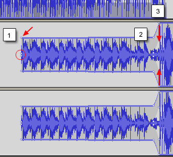 Envelope-verktyget i Audacity Envelope-verktyget i Audacity