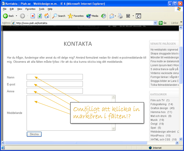 Formulär genom IE6