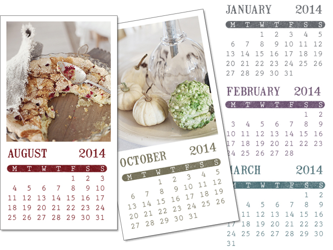 Vintage calendar brush 2014